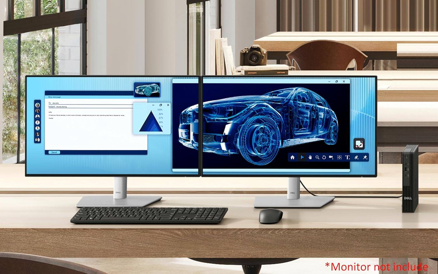 Sure, here is the corrected and grouped text:

---

**New message**

**To:**  
**Subject:**  
**Message:**  
*Your message here...*

---

**100%**  
**85%**  
**67%**  
**27%**

---

**Monitor not include**

---

**Dell**  
**Dell**