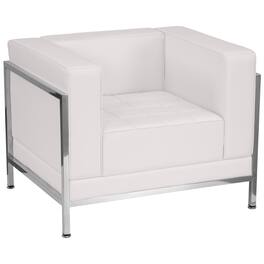 Flash Furniture - HERCULES Imagination Series Contemporary Melrose LeatherSoft Chair with Encasing Frame - White