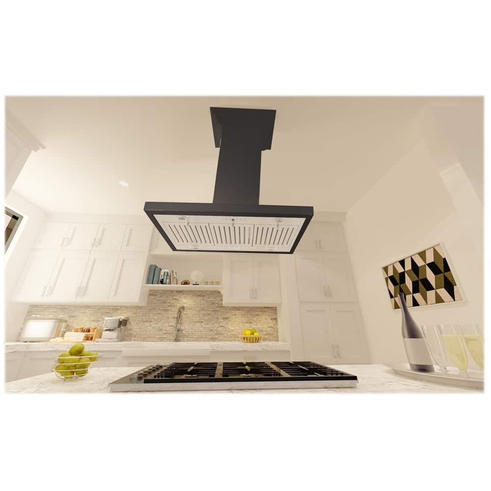 Best Buy ZLINE 48 inches Externally Vented Island Range Hood Black