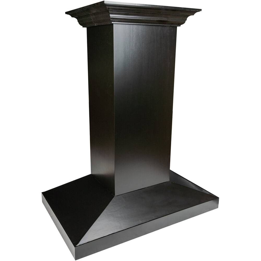 Left View: ZLINE - Designer Wood 48" Externally Vented Range Hood - Black Painted