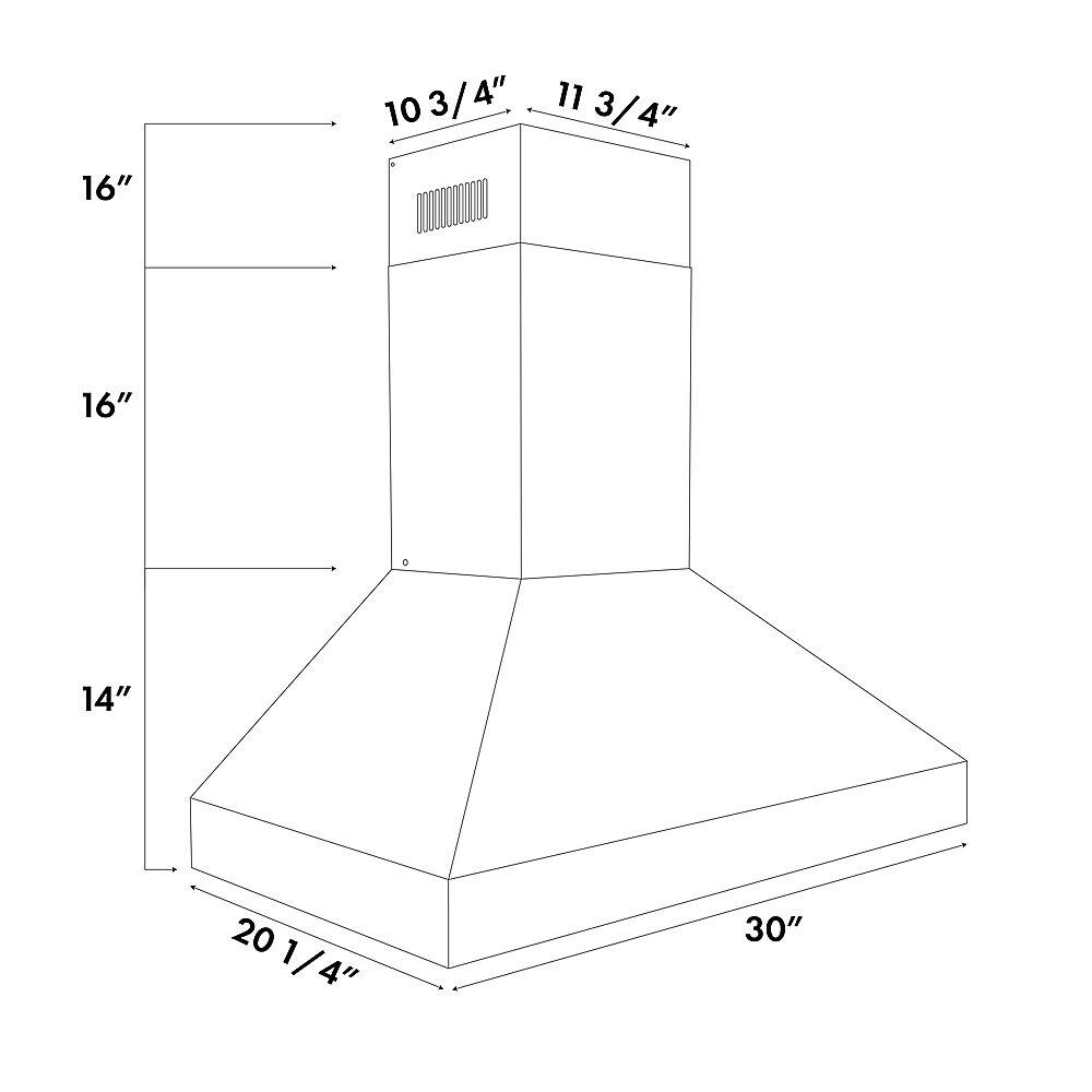 ZLINE 30 inches Externally Vented Wall Range Hood Stainless Steel 597