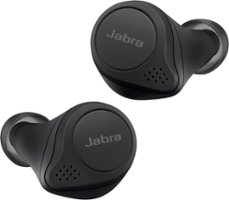 Jabra - Elite 75t True Wireless Active Noise Cancelling In-Ear Headphones - Black - Front_Zoom