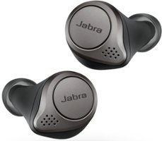 Jabra - Elite 75t True Wireless Active Noise Cancelling In-Ear Headphones - Titanium Black - Front_Zoom
