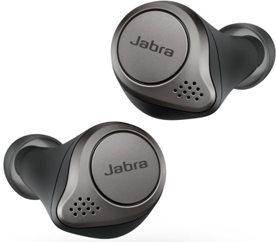Front Zoom. Jabra - Elite 75t True Wireless Active Noise Cancelling In-Ear Headphones - Titanium Black.