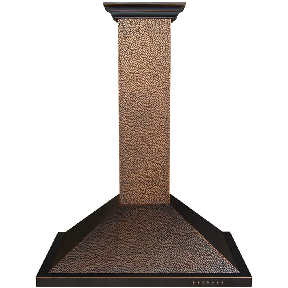 Front. ZLINE - Designer Copper 30" Externally Vented Range Hood - Hand Hammered Copper.