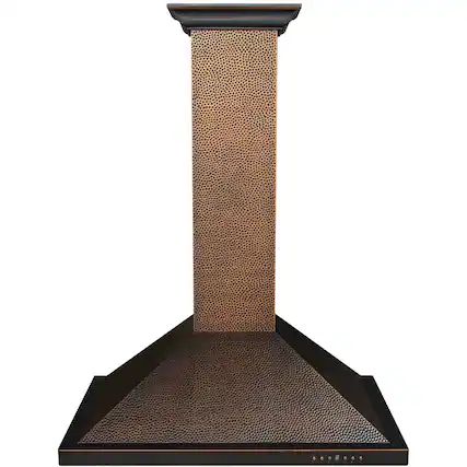 Front. ZLINE - Designer Copper 30" Externally Vented Range Hood - Hand Hammered Copper.