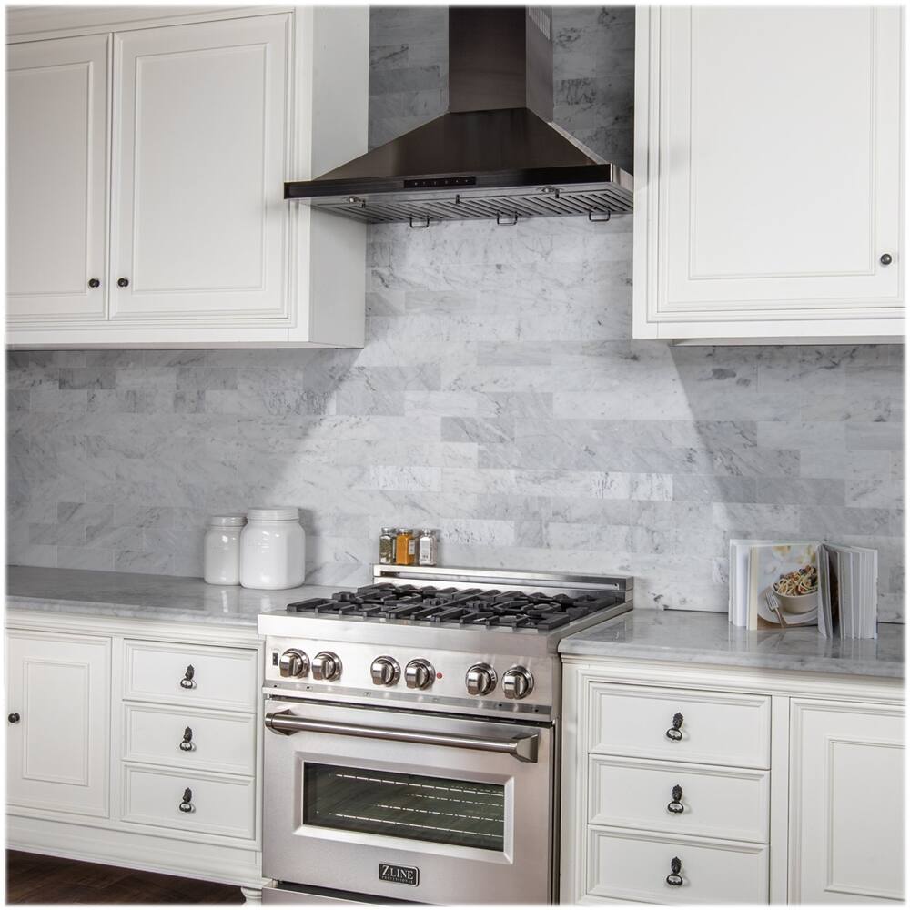 Alt View 12. ZLINE - 42" Externally Vented Range Hood - Black stainless steel.