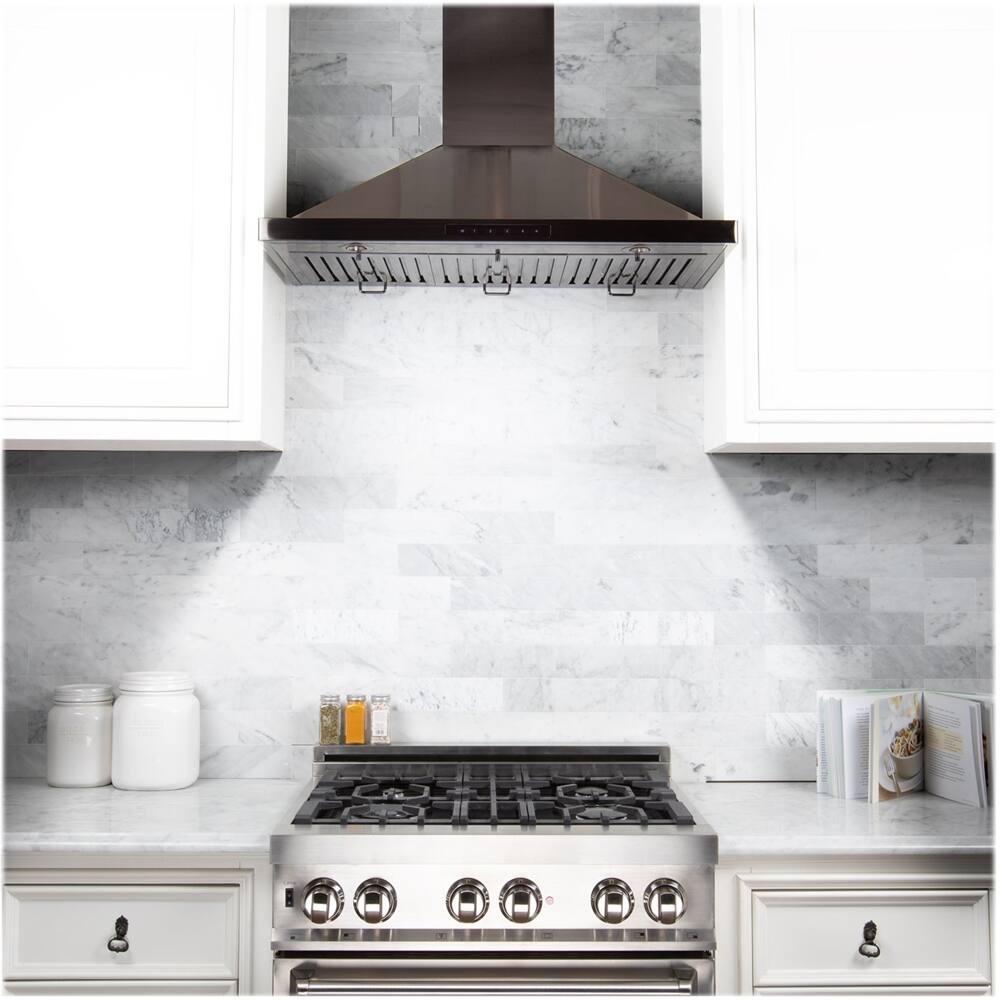 Alt View 14. ZLINE - 42" Externally Vented Range Hood - Black stainless steel.