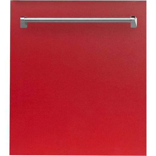 ZLINE - 24" Compact Top Control Built-In Dishwasher with Stainless Steel Tub, 40 dBa - Red Matte