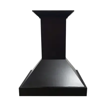 Front. ZLINE - Designer Wood 30" Externally Vented Range Hood - Black Painted.