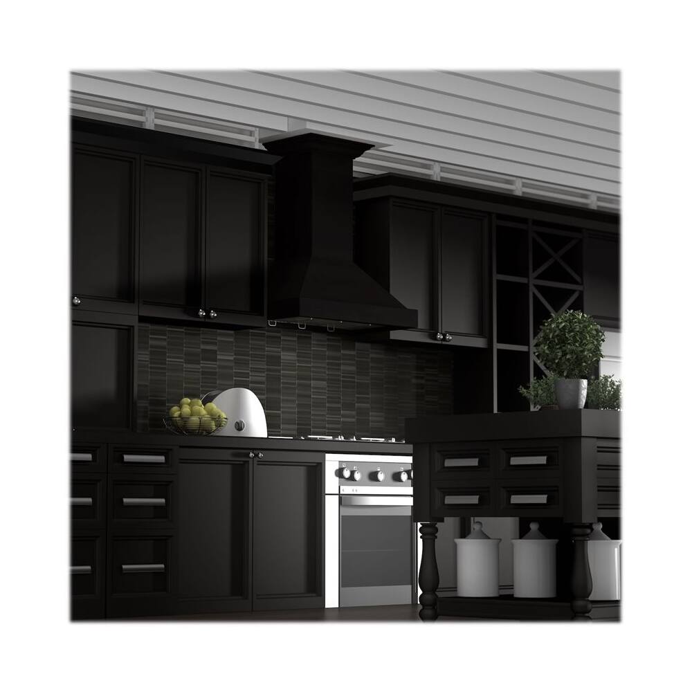 Alt View 12. ZLINE - Designer Wood 30" Externally Vented Range Hood - Black Painted.