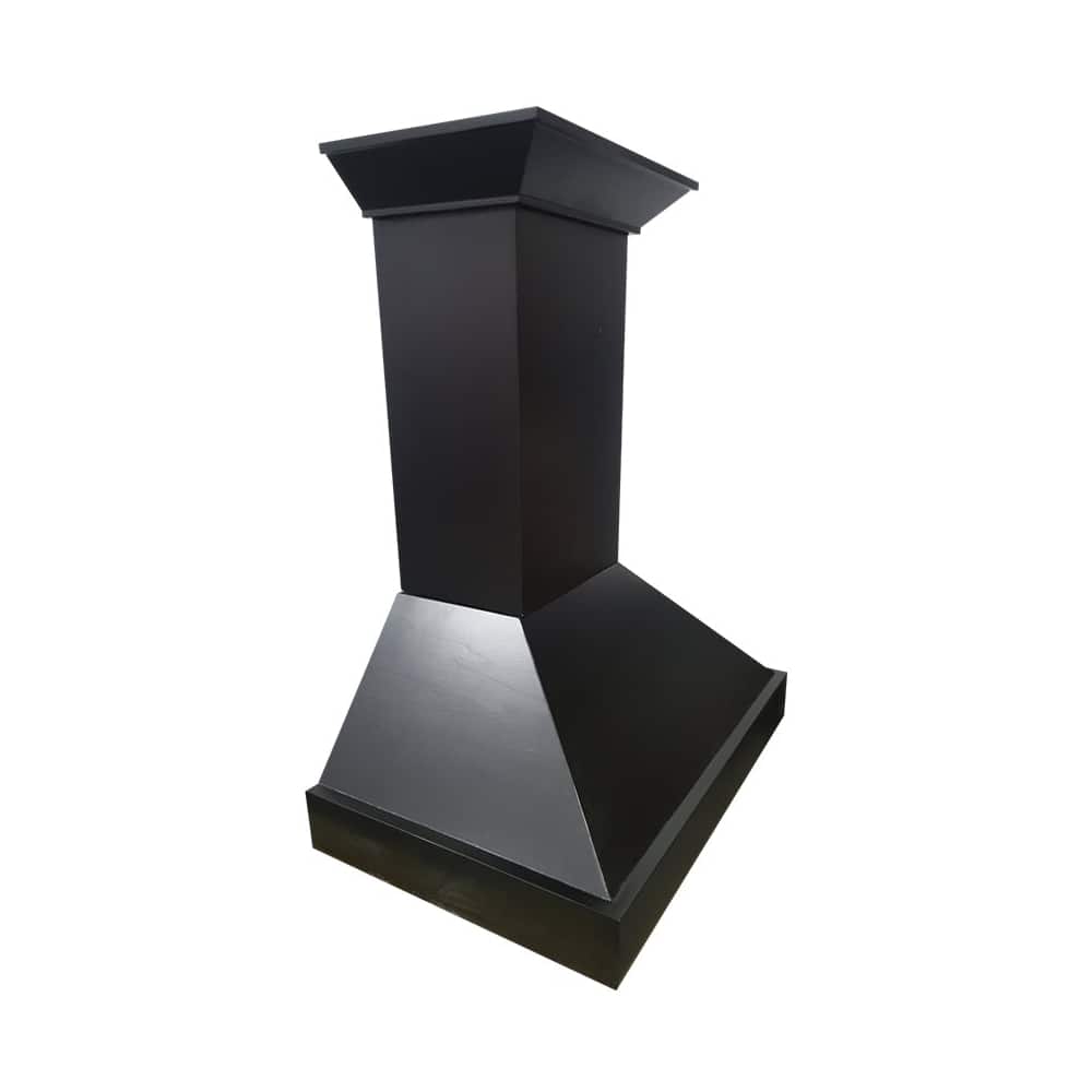 Left. ZLINE - Designer Wood 30" Externally Vented Range Hood - Black Painted.