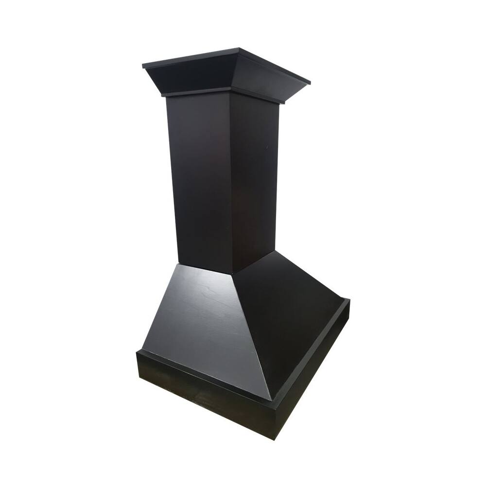 Left. ZLINE - Designer Wood 30" Externally Vented Range Hood - Black Painted.