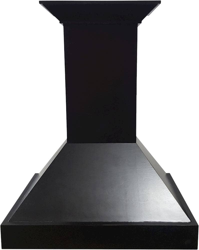 Front. ZLINE - Designer Wood 36" Externally Vented Range Hood - Black Painted.
