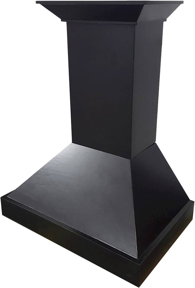 Left. ZLINE - Designer Wood 36" Externally Vented Range Hood - Black Painted.