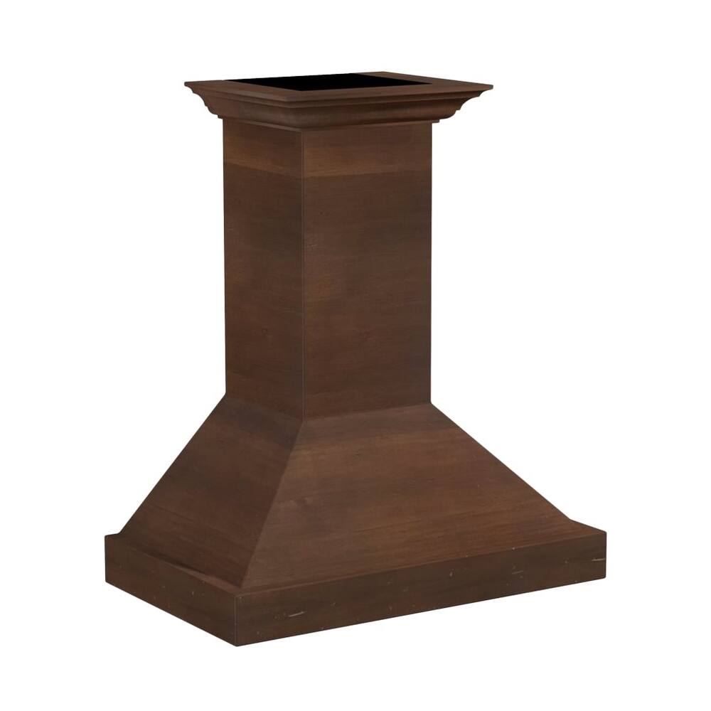 Left. ZLINE - Designer Wood 30" Externally Vented Range Hood - Walnut/Antigua.