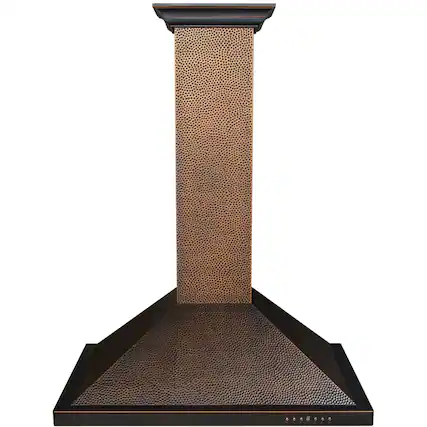 Front. ZLINE - Designer Copper 36" Externally Vented Range Hood - Hand Hammered Copper.