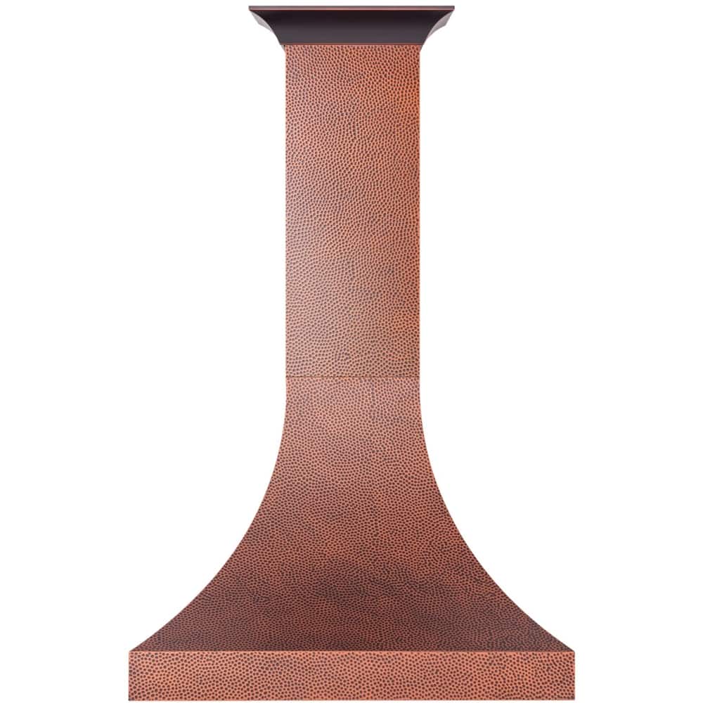 Front. ZLINE - Designer 36" Externally Vented Range Hood - Hand Hammered Copper.