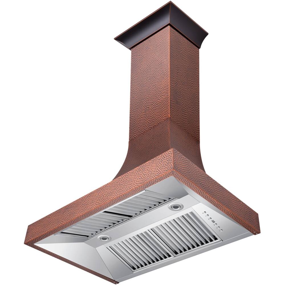 Alt View 13. ZLINE - Designer 36" Externally Vented Range Hood - Hand Hammered Copper.