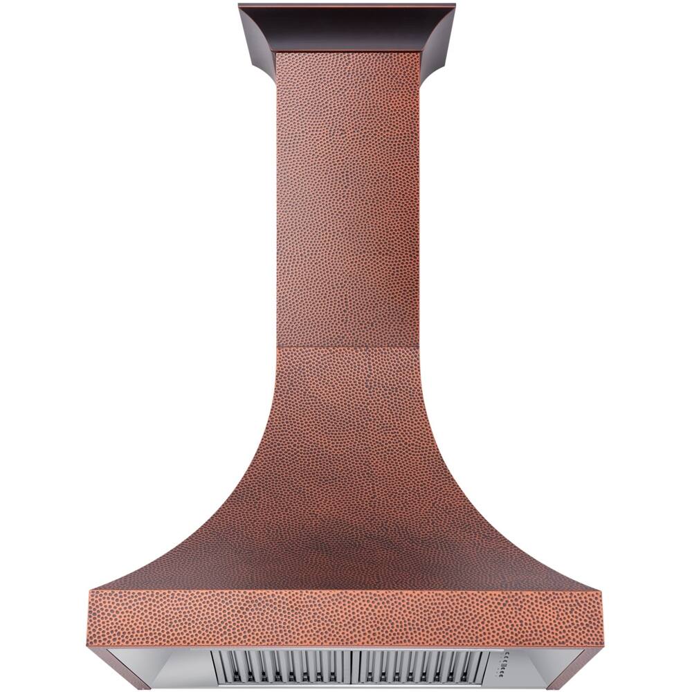 Alt View 14. ZLINE - Designer 36" Externally Vented Range Hood - Hand Hammered Copper.