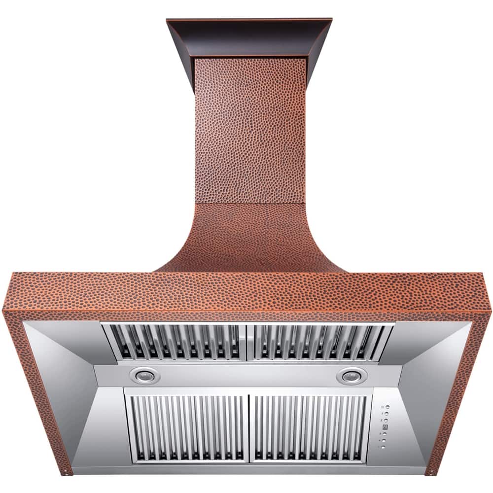 Alt View 15. ZLINE - Designer 36" Externally Vented Range Hood - Hand Hammered Copper.