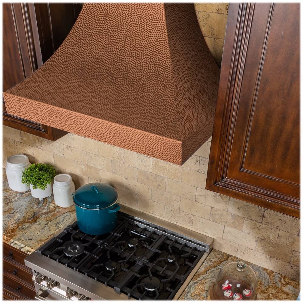 Alt View 20. ZLINE - Designer 36" Externally Vented Range Hood - Hand Hammered Copper.