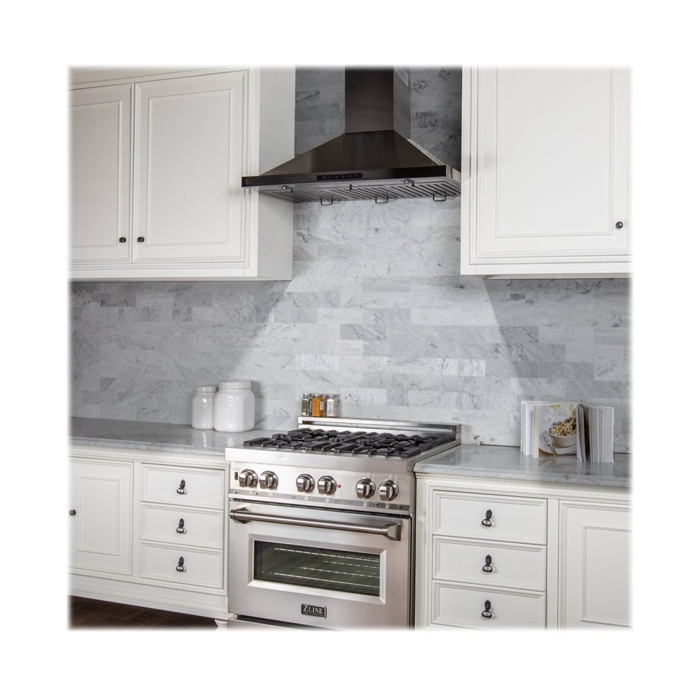 ZLINE Black Stainless Steel Range Hood with Black Stainless Steel Handle -  Bed Bath & Beyond - 36292192