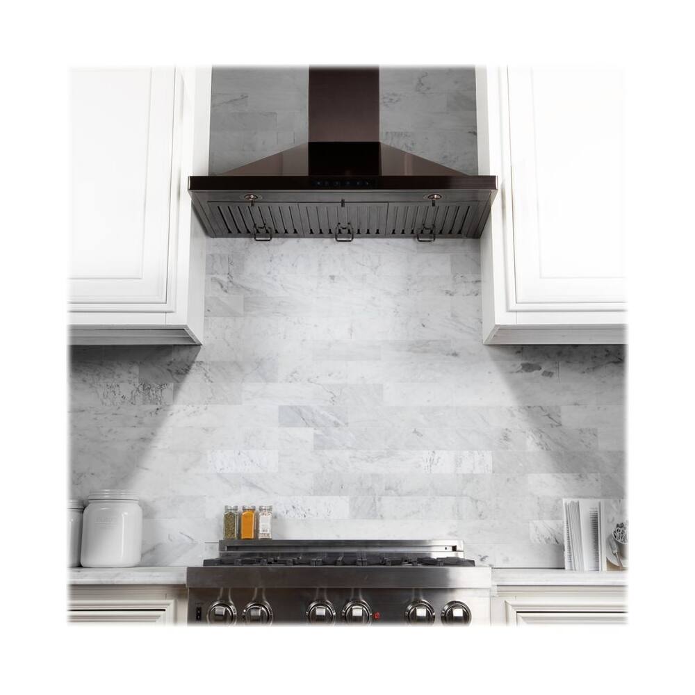 Alt View 13. ZLINE - 48" Externally Vented Range Hood - Black stainless steel.