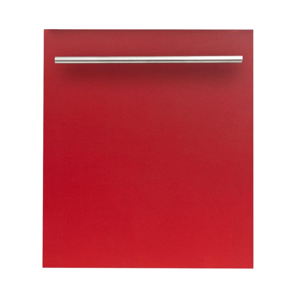 Front. ZLINE - 24" Compact Top Control Built-In Dishwasher with Stainless Steel Tub, 40 dBa - Red Matte.