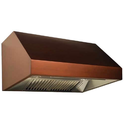 Left View: ZLINE - Designer Copper 48" Externally Vented Range Hood - Baked Copper