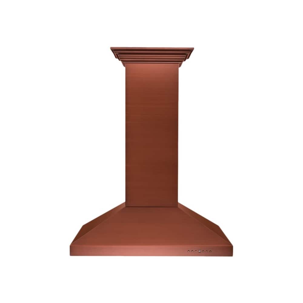 Front. ZLINE - Designer Copper 36" Externally Vented Range Hood - Stainless Steel.