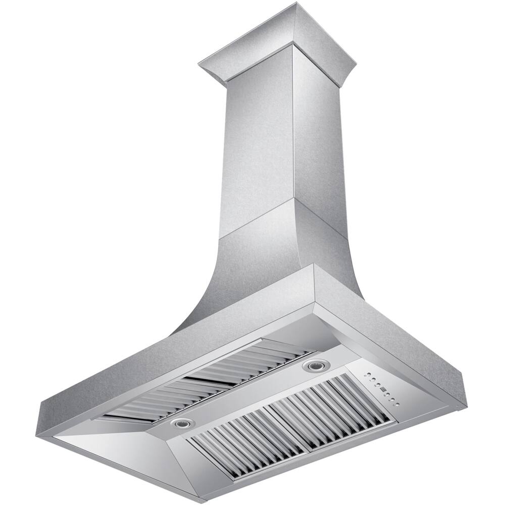 Alt View 12. ZLINE - 48" Designer Series Fingerprint Resistant Stainless Steel Ducted Wall Range Hood (8632S-48) - Snow Stainless.