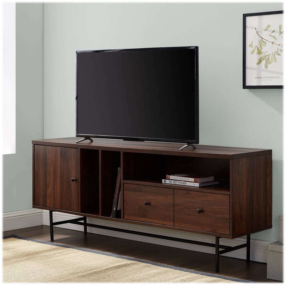 Walker Edison Modern Industrial TV Stand Cabinet for Most Flat-Panel ...