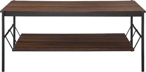 Walker Edison - Modern Hammock Shelf Coffee Table - Dark Walnut