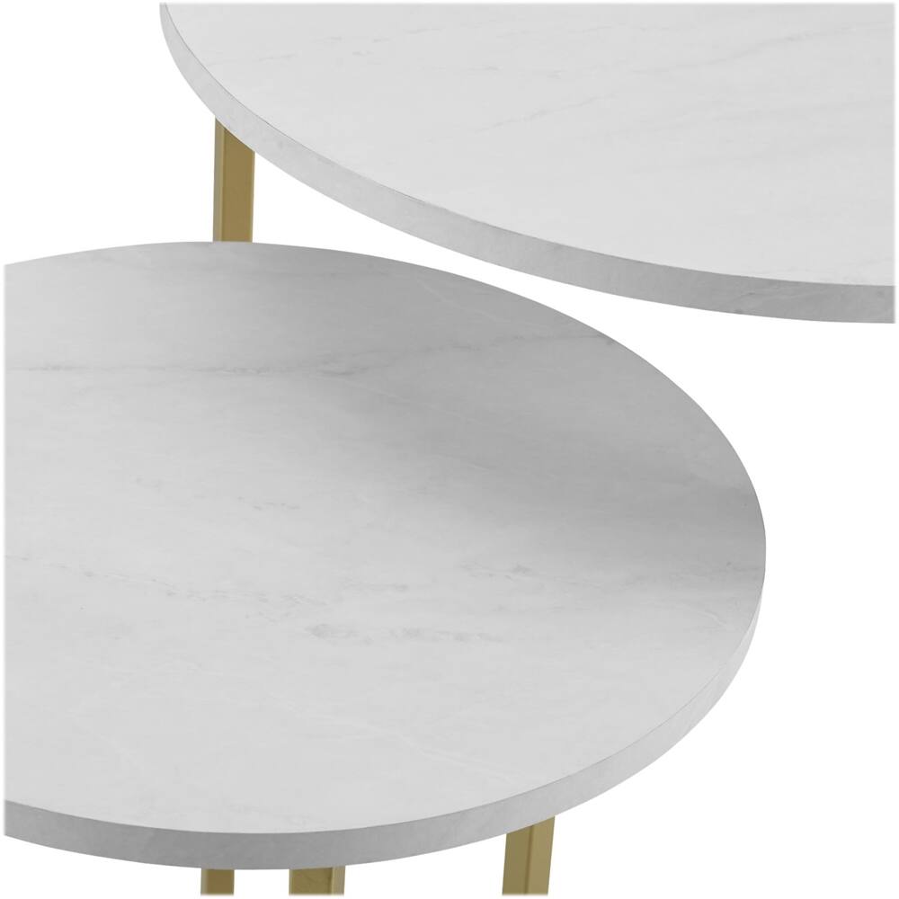 Best Buy Walker Edison VLeg Nesting End/Side Table (Set of 2) Faux