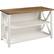 Angle. Walker Edison - 52" Solid Wood Farmhouse Storage Console - White/Rustic Oak.