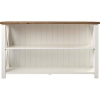 Walker Edison - Farmhouse Storage Console for Most TVs Up to 56" - White/Rustic Oak - Front_Zoom