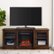 Alt View Zoom 12. Walker Edison - Traditional Glass Two Door Tiered Mantle Fireplace TV Stand for Most TVs up to 65" - Dark Walnut.