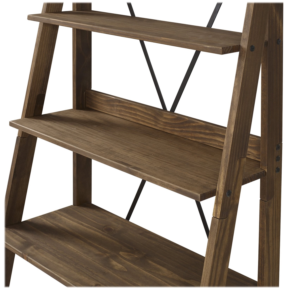 Walker Edison Ladder Solid Pine Wood 4-Shelf Bookcase Brown BBS68FRSWBR -  Best Buy
