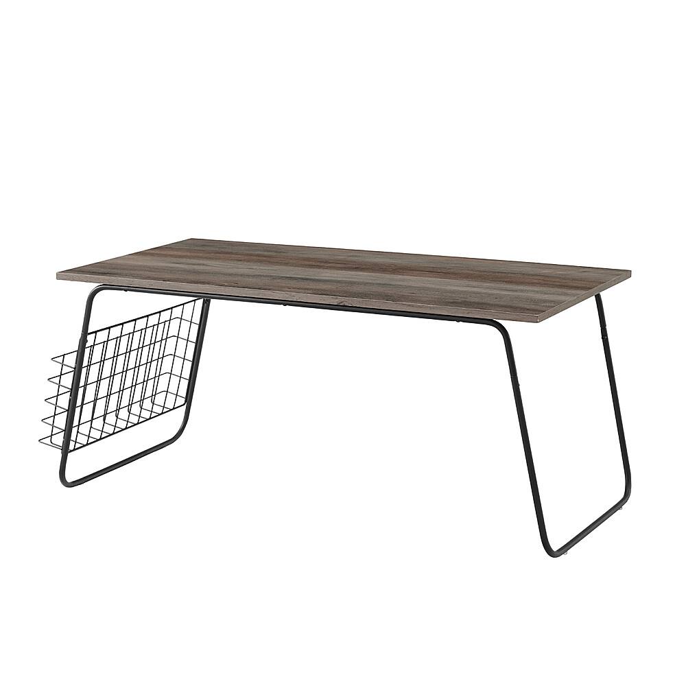 Left View: Walker Edison - Rectangular Modern High-Grade MDF Coffee Table - Gray Wash