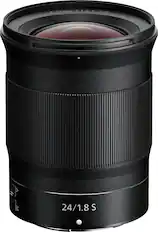 Front. Nikon - NIKKOR Z 24mm f/1.8 S Wide Angle Prime Lens for Nikon Z Cameras - Black.