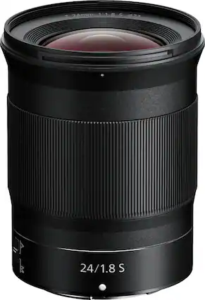 Front. Nikon - NIKKOR Z 24mm f/1.8 S Wide Angle Prime Lens for Nikon Z Cameras - Black.