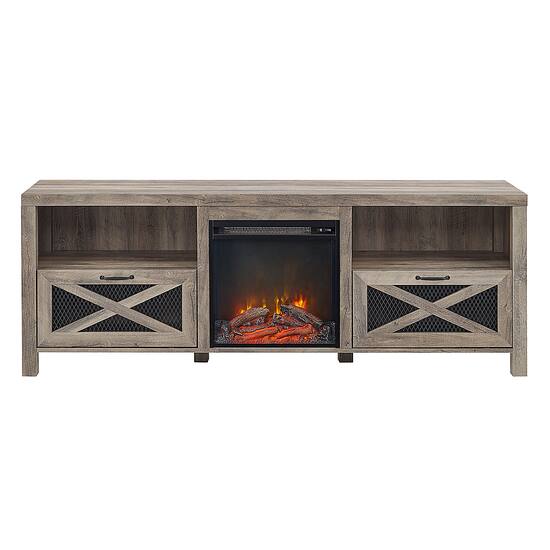 Farmhouse tv stand online fireplace
