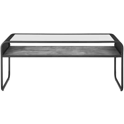 Walker Edison - Rectangular Modern Tempered Glass Coffee Table - Clear