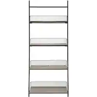 Walker Edison - Industrial Powder-Coated Steel, High-Grade MDF & Durable Laminate 4-Shelf Bookcase - Gray Wash - Front_Zoom