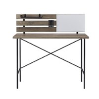Walker Edison - White Board Slat Back Wood Computer Desk - Gray Wash - Front_Zoom