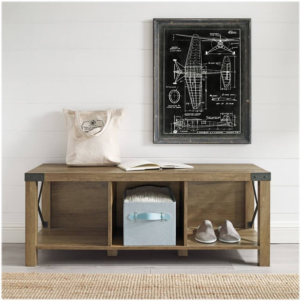 Best Buy Walker Edison Farmhouse Entryway Storage Acccent Bench BB48MXEBRO
