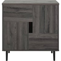 Walker Edison - 30" Modern Color Pop Accent Cabinet - Slate Gray/Red - Front_Zoom