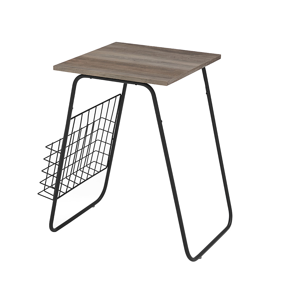 Angle View: Walker Edison - Square Modern Laminate / High-Grade MDF Side Table - Gray Wash