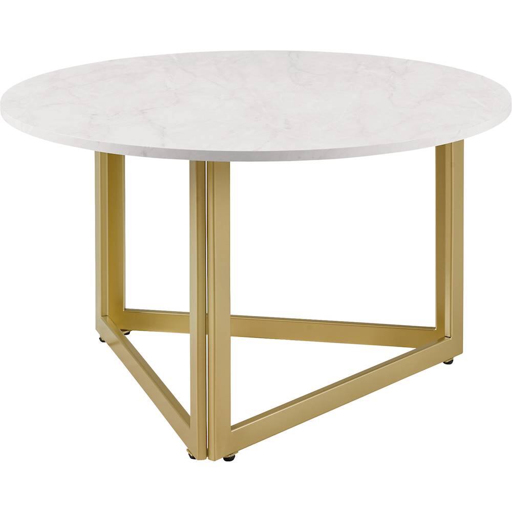 Walker Edison Round Modern High Grade MDF Coffee Table BBF32NIVCTWM